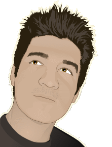 Drawing cartoony and beautified portraits is now one of my specialties... if I get to draw eveyone else, why not myself?
