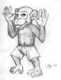 A toony monkey.